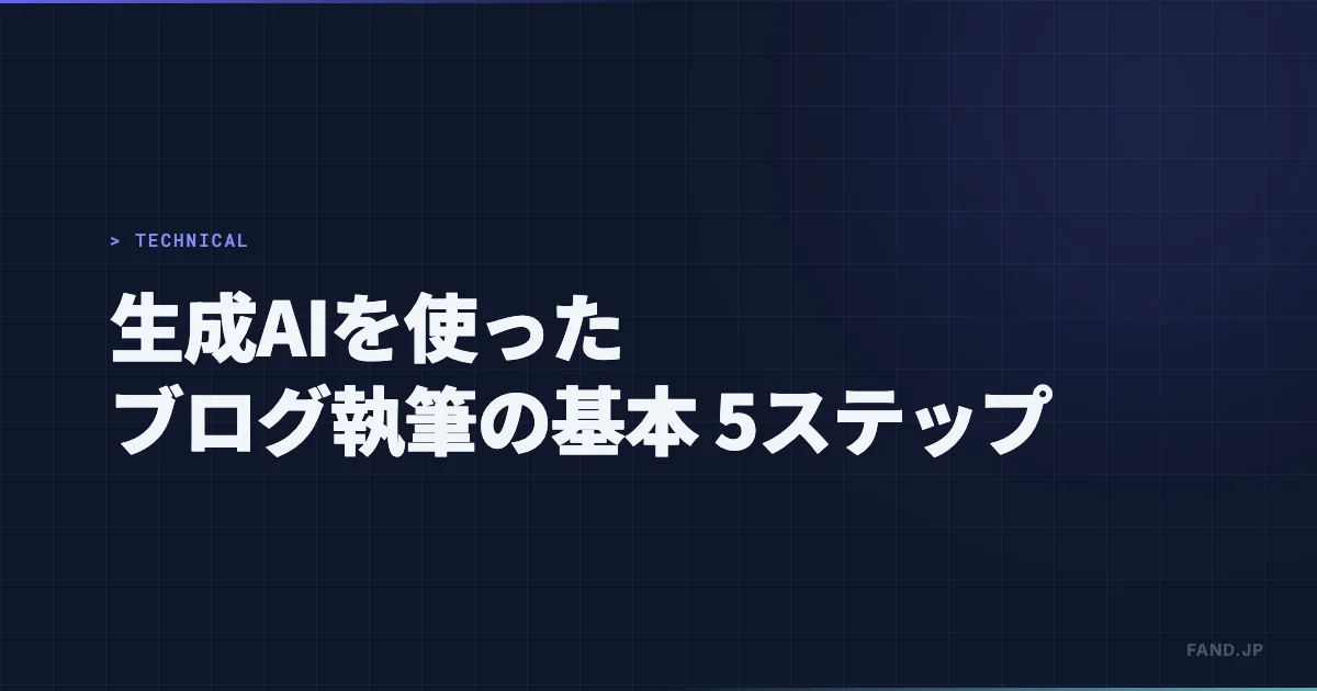 生成AIを使ったブログ執筆の基本:5ステップ解説と注意点(ChatGPT, Claude活用)